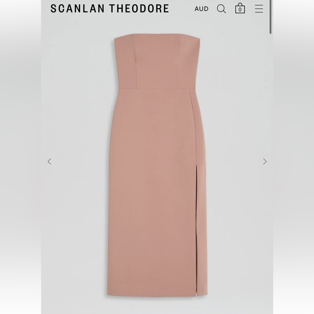 Scanlan Theodore Cady Strapless Nude Dress